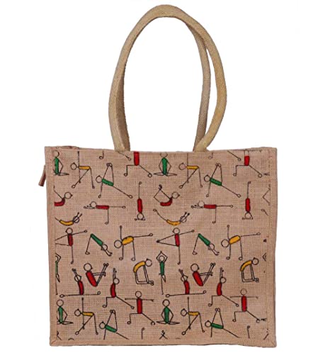 India Jutes Yoga Printed Shopping Bag | Multi-Purpose Bag | 