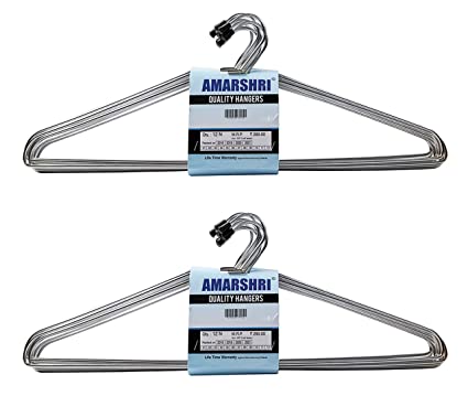 Amarshri Steel Cloth Hanger (Heavy) - Pack of 24