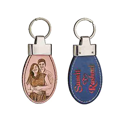 Personalized Engraved Photo Leather Keychain(1.75X4.5)