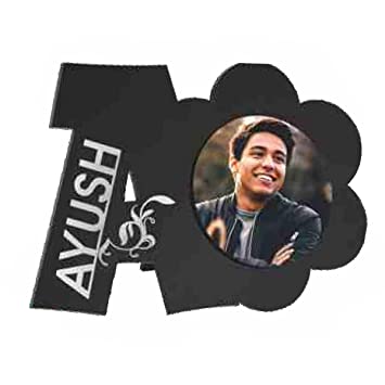 Personalised Acrylic Photo Frame with Name 6.5 X 9.5_Black S