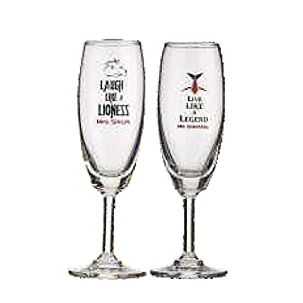 Personalized Engravings Champagne Glasses - Set of 2, Gift f