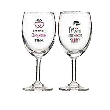 Personalized Engravings Wine Glasses - Set of 2, Gift for We