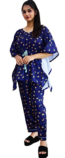 Motley by RiyaJain Womens Swiss Cotton Printed Peacock Kaft