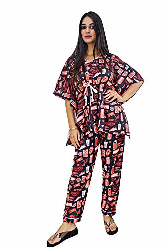 Motley by RiyaJain Womens Swiss Cotton Printed ?etflix n Ch