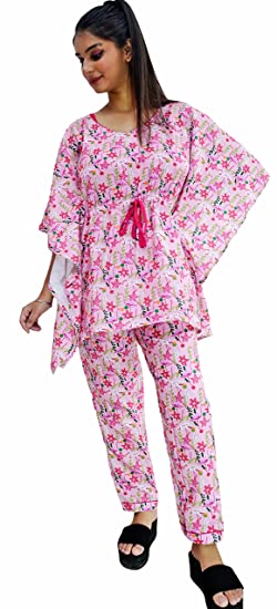 Motley by RiyaJain Womens Swiss Cotton Printed Flamingo Kaf