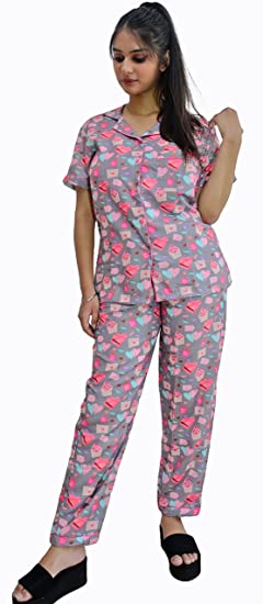 Motley by RiyaJain Womens Swiss Cotton Printed Cute Love Ha