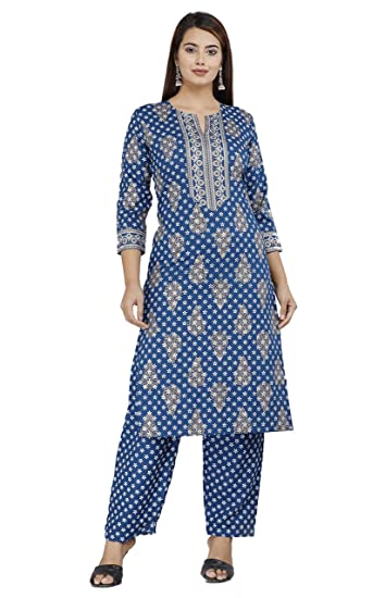 Stripes & Stitches Womens Rayon Straight Kurti with Palazzo