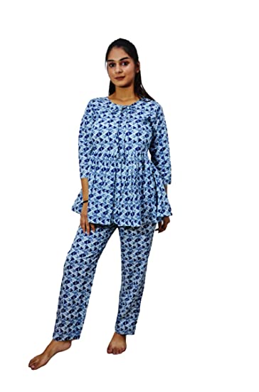 MOTLEY BY RIYA JAIN Womens Cotton Screen Printed Peplum Top